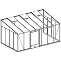 Serre adossée LUXIA 16,2m² H261cm en aluminium naturel et verre trempé 4mm + embase incluse - Lams