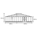 Serre de jardin Grand Oase 25,6m² en aluminium noir et verre trempé 3mm - Juliana