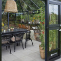 Serre de jardin Grand Oase 25,6m² en aluminium noir et verre trempé 3mm - Juliana