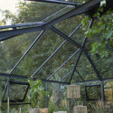 Serre de jardin Grand Oase 25,6m² en aluminium noir et verre trempé 3mm - Juliana