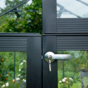 Serre de jardin Grand Oase 25,6m² en aluminium noir et verre trempé 3mm - Juliana