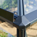 Serre de jardin Grand Oase 25,6m² en aluminium noir et verre trempé 3mm - Juliana