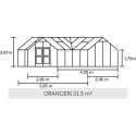 Serre de jardin Orangerie 21,5m² en aluminium noir et verre trempé 3mm - Juliana