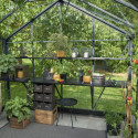 Serre de jardin Orangerie 21,5m² en aluminium noir et verre trempé 3mm - Juliana