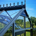 Serre de jardin Orangerie 21,5m² en aluminium noir et verre trempé 3mm - Juliana