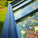 Serre de jardin Orangerie 21,5m² en aluminium noir et verre trempé 3mm - Juliana