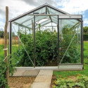 Serre de jardin R204H 6,91m² en aluminium noir et verre trempé BLACKLINE – ACD