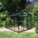 Serre de jardin R204H 6,91m² en aluminium noir et verre trempé BLACKLINE – ACD