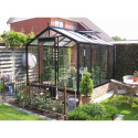 Serre de jardin R204H 6,91m² en aluminium noir et verre trempé BLACKLINE – ACD