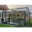 Serre de jardin R205H 8,61m² en aluminium noir et verre trempé BLACKLINE – ACD