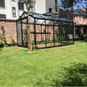 Serre de jardin R205H 8,61m² en aluminium noir et verre trempé BLACKLINE – ACD