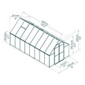 Serre de jardin en alu et polycarbonate 11,8m² Essence™ Silver – Canopia by Palram