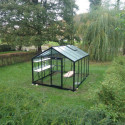 Serre de jardin R305H 11,35m² en aluminium noir et verre trempé BLACKLINE – ACD