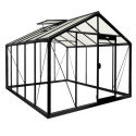 Serre de jardin R305H 11,35m² en aluminium noir et verre trempé BLACKLINE – ACD