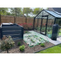 Serre de jardin R305H 11,35m² en aluminium noir et verre trempé BLACKLINE – ACD