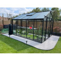 Serre de jardin R305H 11,35m² en aluminium noir et verre trempé BLACKLINE – ACD