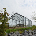 Serre de jardin R306H 13,62m² en aluminium noir et verre trempé BLACKLINE – ACD