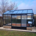 Serre de jardin R306H 13,62m² en aluminium noir et verre trempé BLACKLINE – ACD