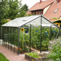Serre de jardin R307H 15,88m² en aluminium noir et verre trempé BLACKLINE – ACD