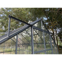 Serre de jardin Comtesse 11m² en aluminium anthracite et verre trempé 4mm - Green Protect