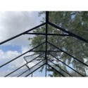 Serre de jardin Comtesse 11m² en aluminium anthracite et verre trempé 4mm - Green Protect