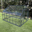 Serre de jardin Comtesse 11m² en aluminium anthracite et verre trempé 4mm - Green Protect