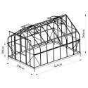 Serre de jardin Comtesse 13m² en aluminium anthracite et verre trempé 4mm - Green Protect