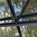 Serre de jardin Comtesse 13m² en aluminium anthracite et verre trempé 4mm - Green Protect