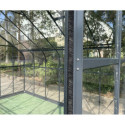 Serre de jardin Comtesse 13m² en aluminium anthracite et verre trempé 4mm - Green Protect