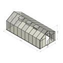 Serre de jardin 18,6m² en aluminium et polycarbonate 6mm Sanus UP! XL18 – Gampre