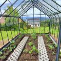 Serre de jardin Comtesse 16,32m² en aluminium anthracite et verre trempé 4mm - Green Protect