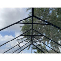 Serre de jardin Comtesse 16,32m² en aluminium anthracite et verre trempé 4mm - Green Protect