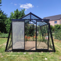 Serre de jardin S104 9,12m² en aluminium laqué noir et verre trempé BLACKLINE – ACD	