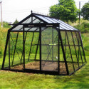 Serre de jardin S104 9,12m² en aluminium laqué noir et verre trempé BLACKLINE – ACD	
