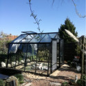 Serre de jardin S104 9,12m² en aluminium laqué noir et verre trempé BLACKLINE – ACD	