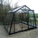 Serre de jardin S104 9,12m² en aluminium laqué noir et verre trempé BLACKLINE – ACD	