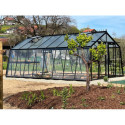 Serre de jardin S208 22,53m² en aluminium laqué noir et verre trempé BLACKLINE – ACD
