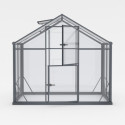 Serre de jardin Hybrid 3,3m² anthracite en verre trempé et polycarbonate Sanus L3 - Gampre