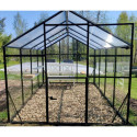 Serre de jardin Hybrid 6,5m² en verre trempé et polycarbonate Sanus L7 - Gampre
