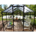 Serre de jardin Hybrid 6,5m² en verre trempé et polycarbonate Sanus L7 - Gampre