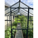 Serre de jardin Hybrid 7,92m² en verre trempé et polycarbonate Sanus L8 - Gampre