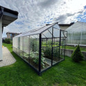 Serre de jardin Hybrid 9,8m² en verre trempé et polycarbonate Sanus L10 - Gampre