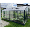 Serre de jardin Hybrid 9,8m² en verre trempé et polycarbonate Sanus L10 - Gampre