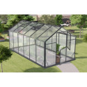 Serre de jardin Hybrid 9,8m² en verre trempé et polycarbonate Sanus L10 - Gampre