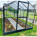 Serre de jardin Hybrid 9,8m² en verre trempé et polycarbonate Sanus L10 - Gampre
