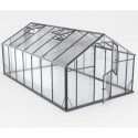 Serre de jardin Hybrid 14,5m² en verre trempé et polycarbonate Sanus XL15 – Gampre