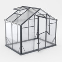Serre de jardin Hybrid 3,3m² anthracite en verre trempé et polycarbonate Sanus UP! L3 - Gampre