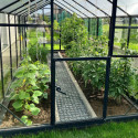 Serre de jardin Hybrid 9,8m² en verre trempé et polycarbonate Sanus UP! L10 - Gampre