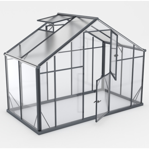 Serre de jardin Hybrid 4,35m² en verre trempé et polycarbonate Sanus UP! XL4 – Gampre