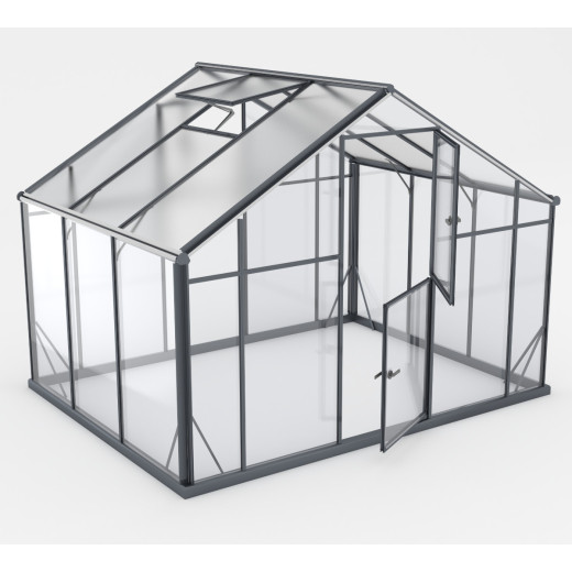Serre de jardin Hybrid 6,38m² en verre trempé et polycarbonate Sanus UP! XL7 – Gampre